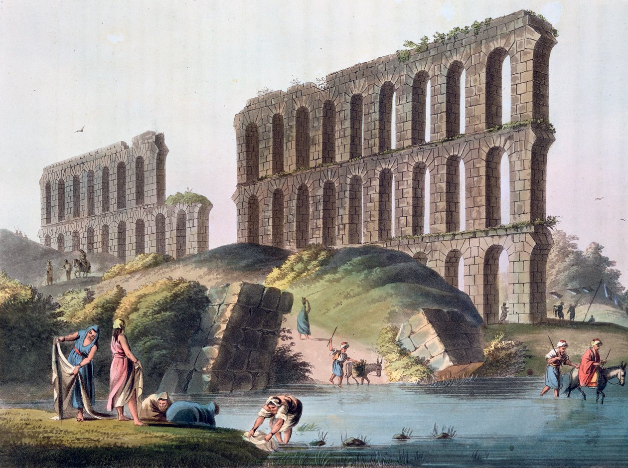 "Az ókori Karthágó nagy vízvezetékének romjai", Tunézia, 1803 alkotó: Luigi Mayer