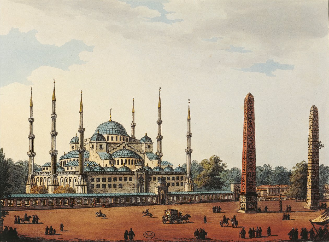 Törökország, Isztambul, Isztambuli Kék Mecset vagy Kék Mecset (Ahmet szultán mecsete), Luigi Mayer alkotó: Luigi Mayer
