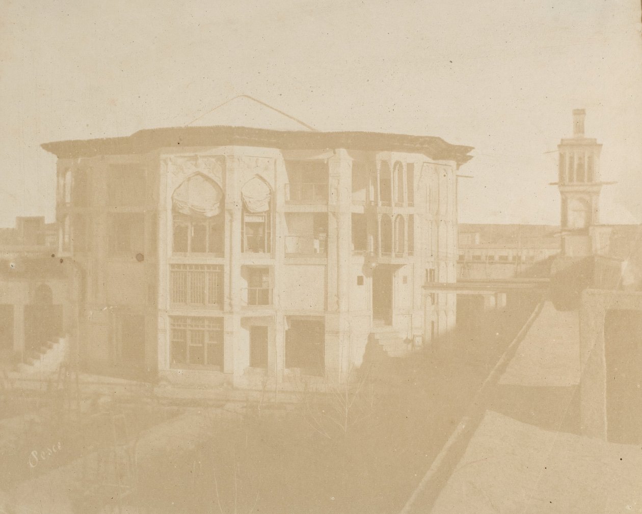Teherán. Nezanneh miniszterelnöki ház, 1858. alkotó: Luigi Pesce