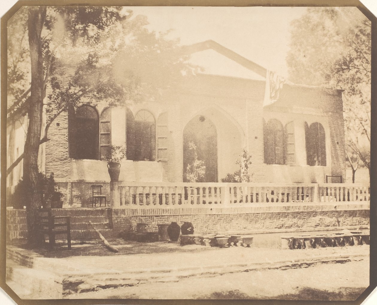 Zerghiandeh. Orosz miniszter vidéki háza, Teherán, 1858. alkotó: Luigi Pesce