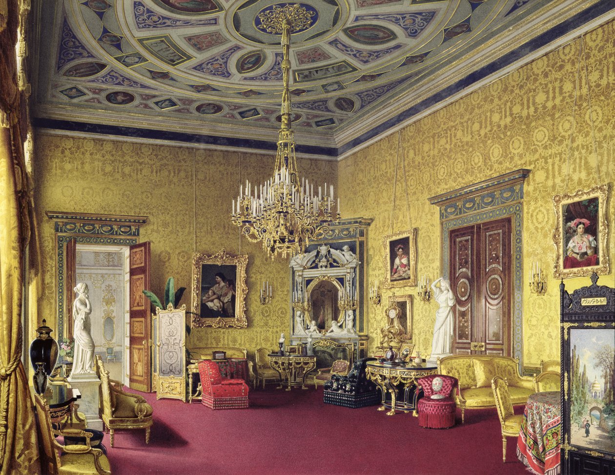 A Lyons Hall a Katalin-palotában, Carskoje Selóban, 1859 alkotó: Luigi Premazzi