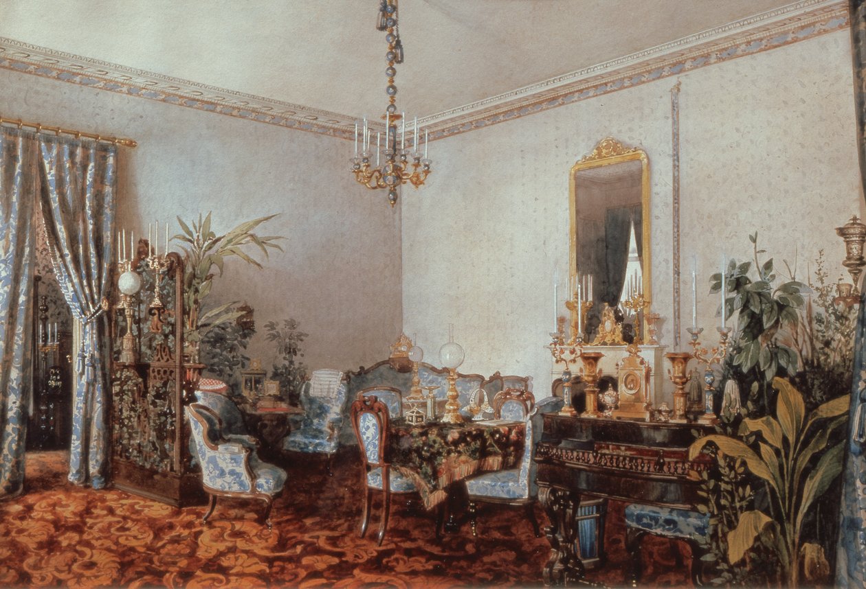 Varvara Obreskoffs Szalon, 1848 (vécé papíron) alkotó: Luigi Premazzi
