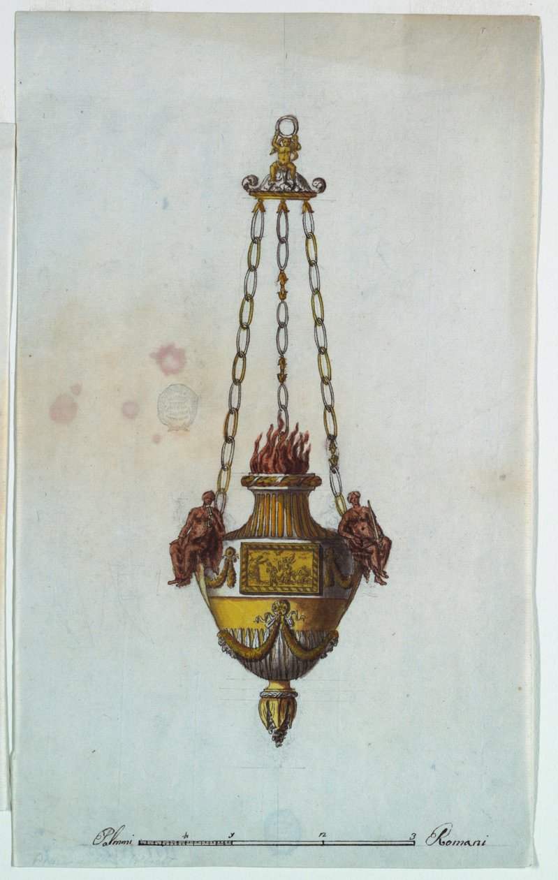 Rajz, oltárlámpa, 1800-1825 alkotó: Luigi Righetti