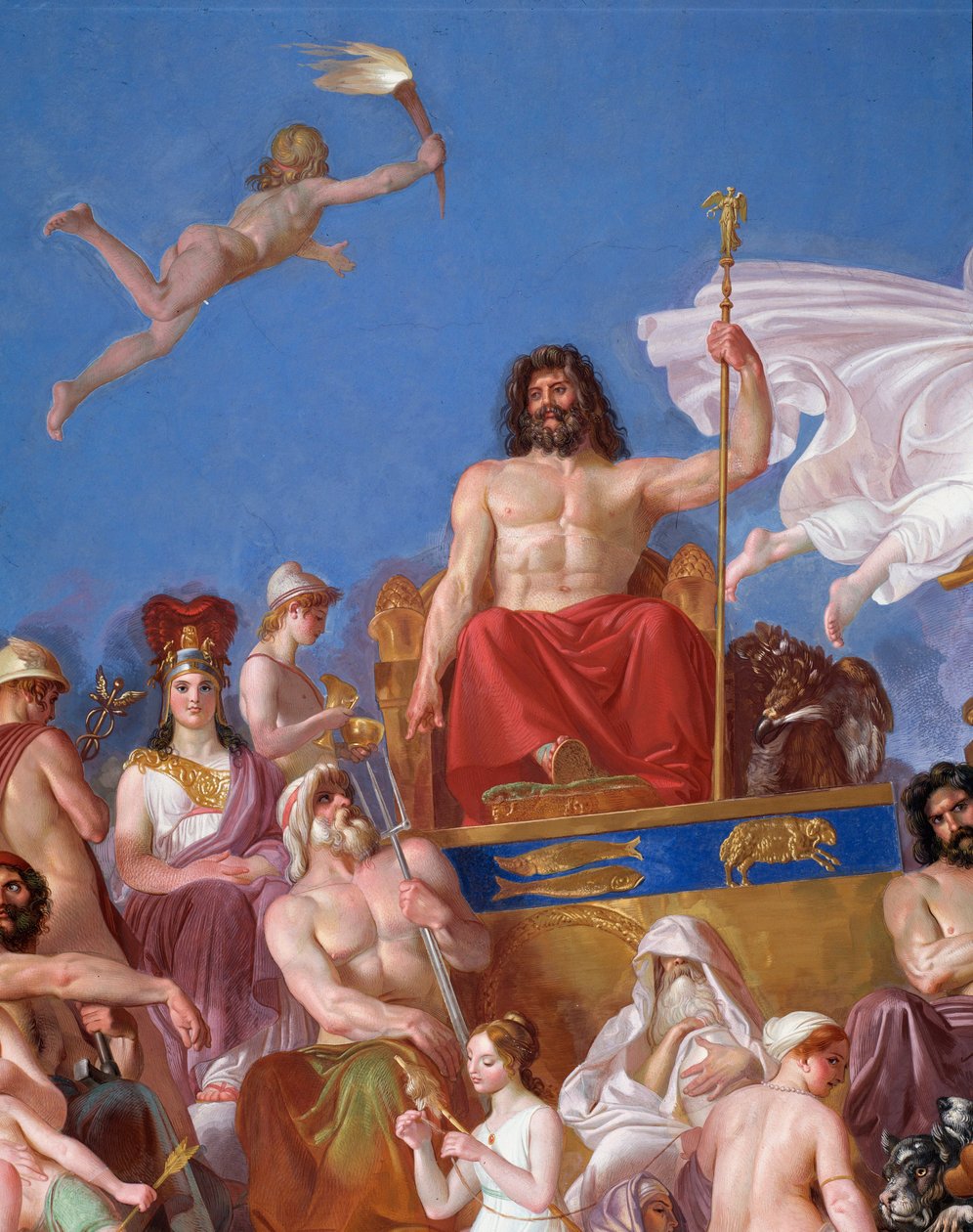 Istenek Tanácsa az Olimposzon – Luigi Sabatelli (1772-1850) 1819-1825 Firenze, Palazzo Pitti részlete az Iliász terme boltozatáról alkotó: Luigi Sabatelli