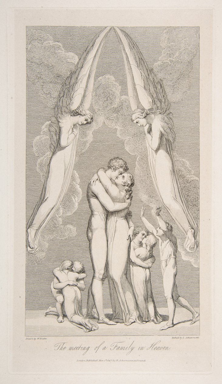 Egy család találkozása a mennyben, A sírból, Robert Blair verse, 1813. március 1. alkotó: Luigi Schiavonetti