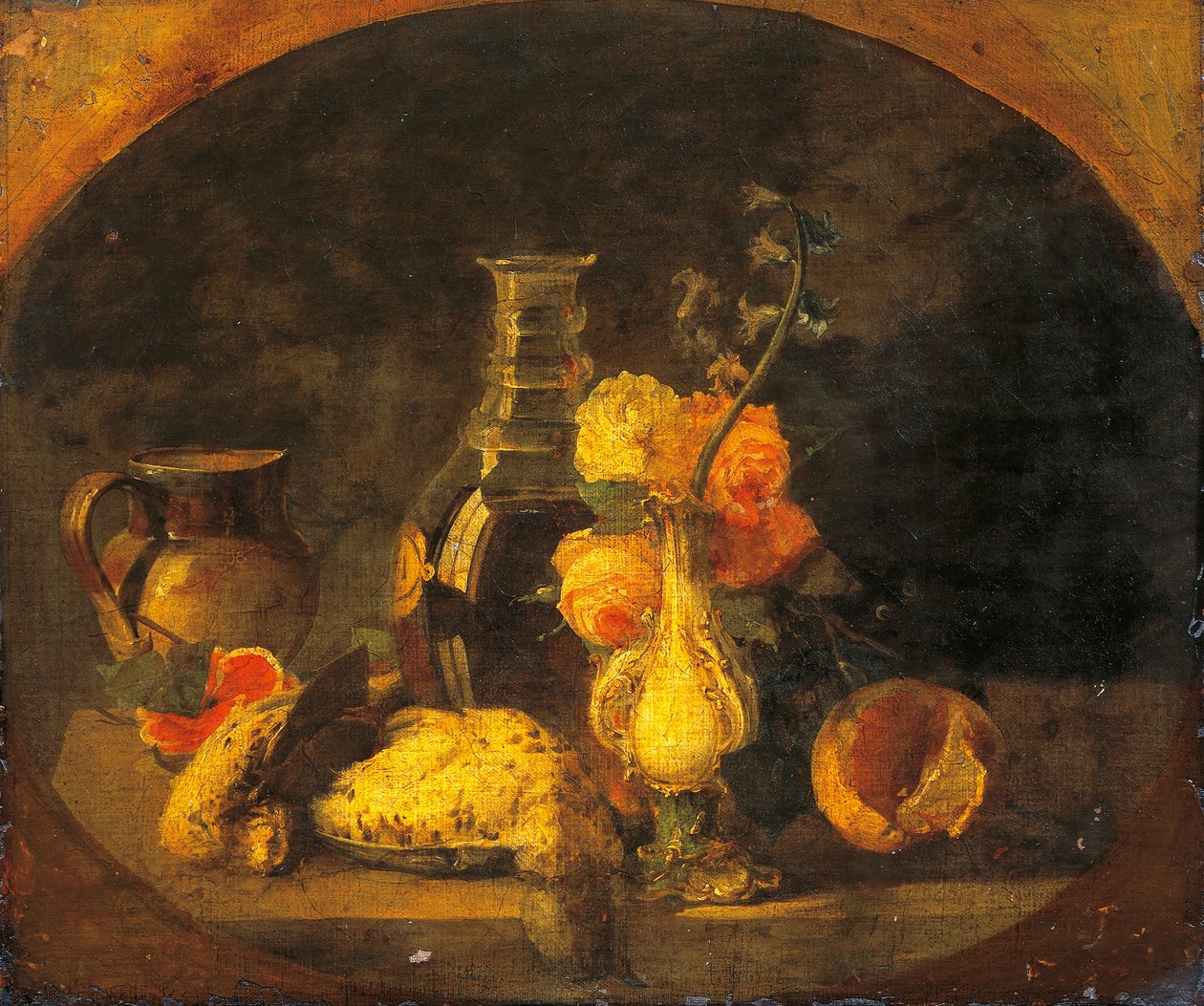 Csendélet, Luigi Scrosati (1814-1869), olaj, vászon, 43x50 cm alkotó: Luigi Scrosati