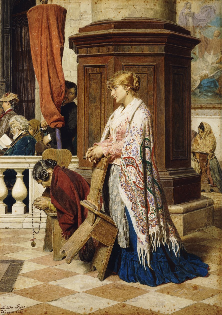 Kísértés Isten házában, 1881 alkotó: Luigi da Rios