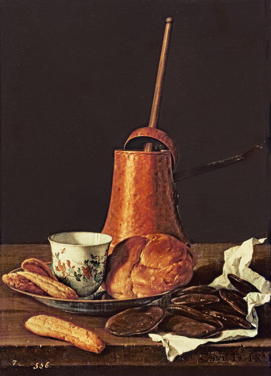 Csendélet ivócsokoládékészlettel, 1770 alkotó: Luis Egidio Melendez