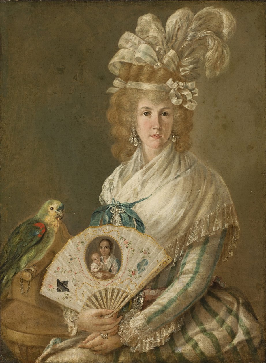 Papagájú hölgy portréja, 1785-90 körül olaj, vászon alkotó: Luis Paret y Alcazar