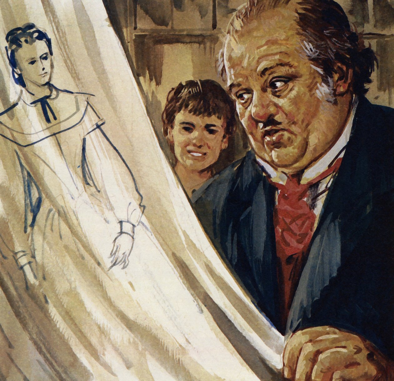 Renoir elképesztő képességet fejlesztett ki a rajzolásra (színes litográfia). alkotó: Luis Arcas Brauner