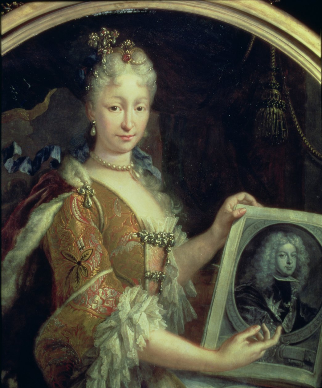 131 0794125/2 Elizabeth Farnese (1692-1766) spanyol V. Fülöp második feleségének portréja (olaj, vászon) alkotó: Luis Egidio Melendez