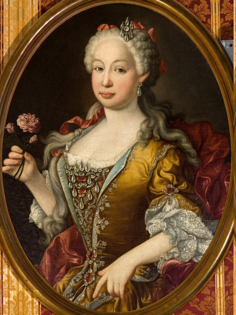A portugál Marie Barbara (Marie Barbara de Bragance) - rokokó : A portugál Infanta Barbara (1711-1758) portréja par Melendez, Luis Egidio (1716-1780), kb. 1729-1735. Olaj, vászon, 83x65. Sevilla városháza alkotó: Luis Egidio Melendez