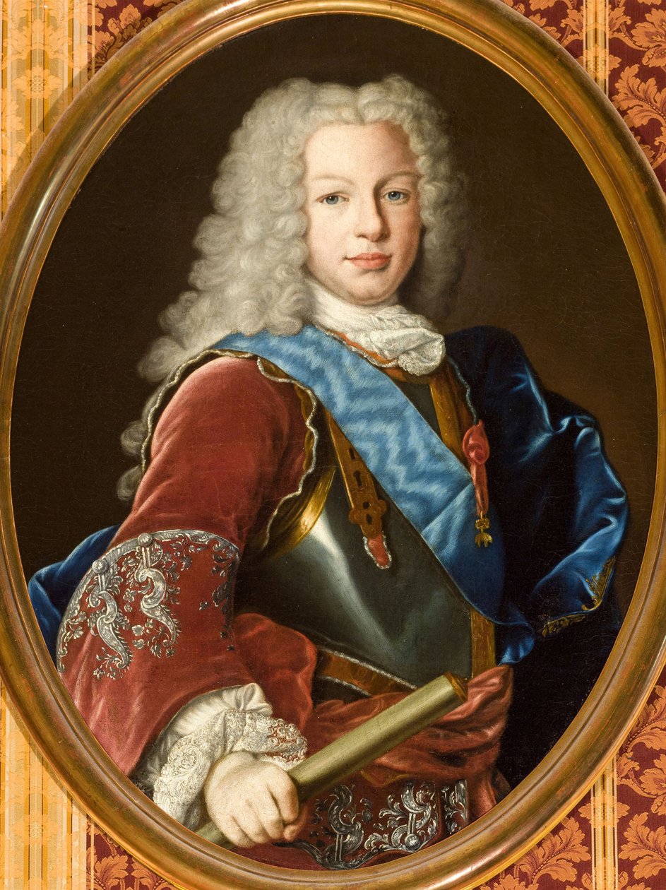 Rokokó : VI. Ferdinánd spanyol portréja (VI. Ferdinánd, dit le Sage) (1713-1759), Melendez, Luis Egidio (1716-1780), kb. 1729-1735. Olaj, vászon, 83x65. Sevilla városi tanácsa alkotó: Luis Egidio Melendez