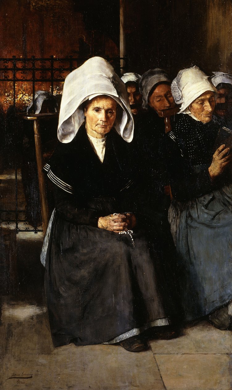 Breton nő az imában, alkotó: Luis Jimenez y Aranda