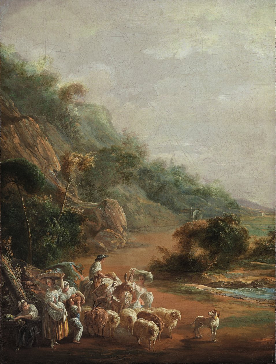 Jelenet falubeliekkel, 1786 alkotó: Luis Paret y Alcazar