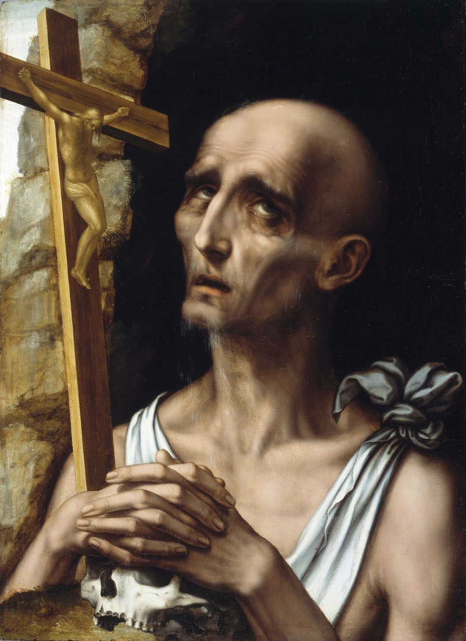 Szent Jeromos a pusztában alkotó: Luis de Morales