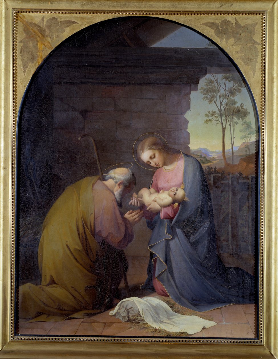 Jézus imádása (Jézus és Mária imádja Jézust) Luisa Mussini Piaggio (1830-1865) festménye Méret: 109x81 cm Genes, Galleria d