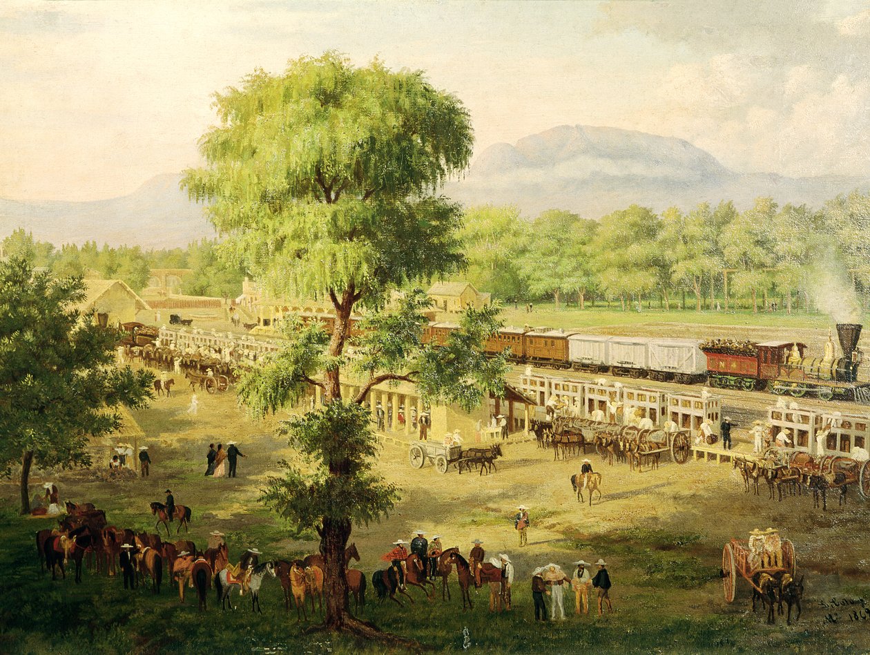 Vasút a Mexikó-völgyben, 1869 alkotó: Luiz Coto