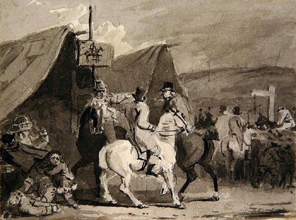 Figurák lovakon (akvarell papíron) alkotó: Luke Clennell