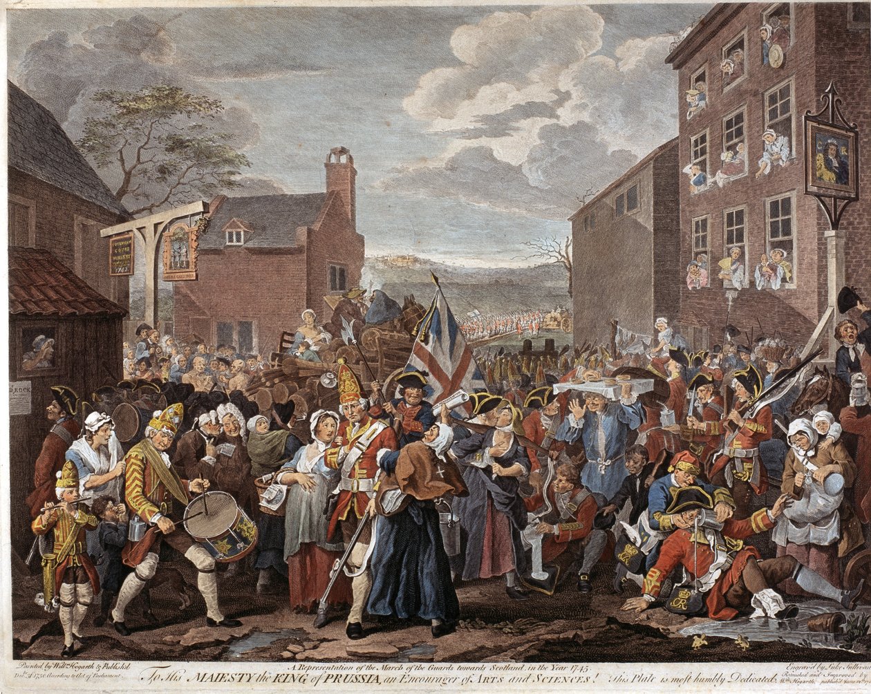 A gárdisták menete Skócia felé 1745-ben alkotó: Luke Sullivan