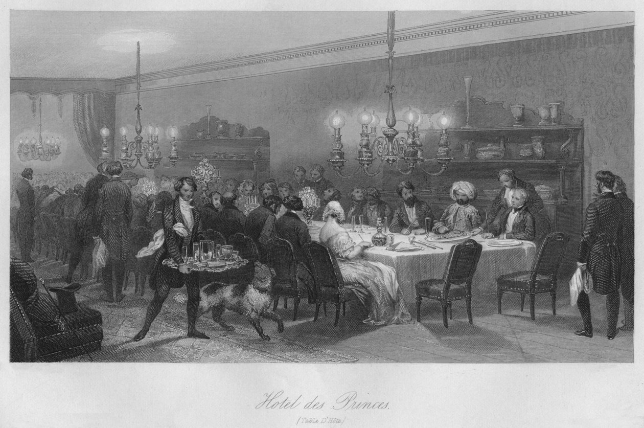Hotel des Princes. DHote táblázat, c1843 alkotó: Lumb Stocks
