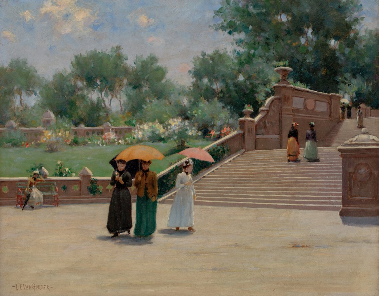 A parkban, 1894 körüli (olaj, vászon) alkotó: Luther Emerson van Gorder