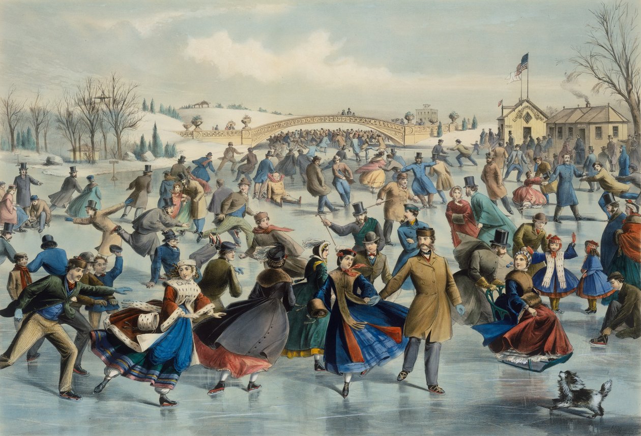 Central Park, tél – A korcsolyázó tava, 1862. alkotó: Lyman Wetmore Atwater