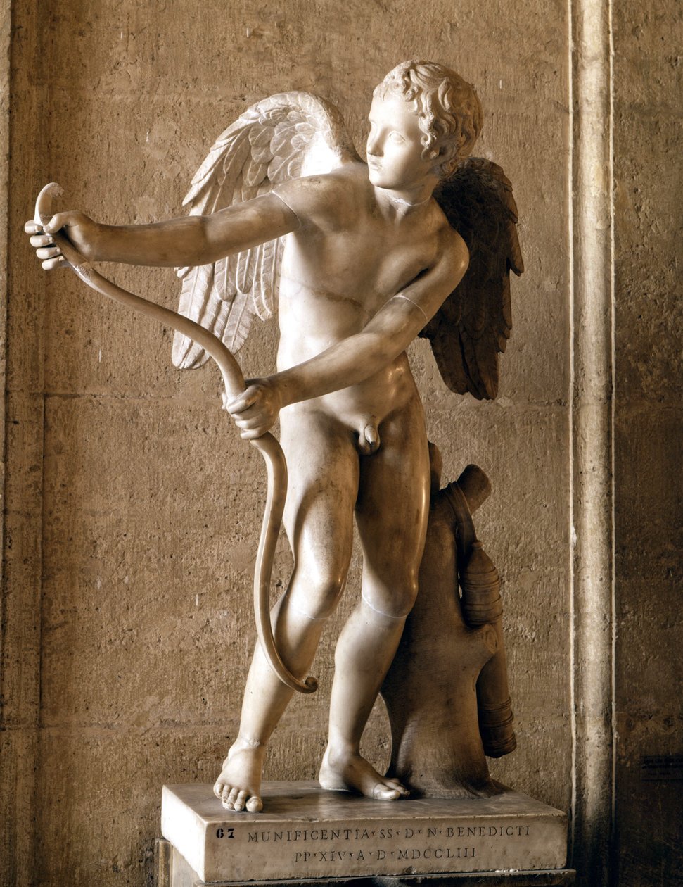 Eros (Cupidó) az íjjal (1753) Lysippe Eros de Thespies másolata. Capitolium Múzeum, Róma. alkotó: Lysippos (attributed to)