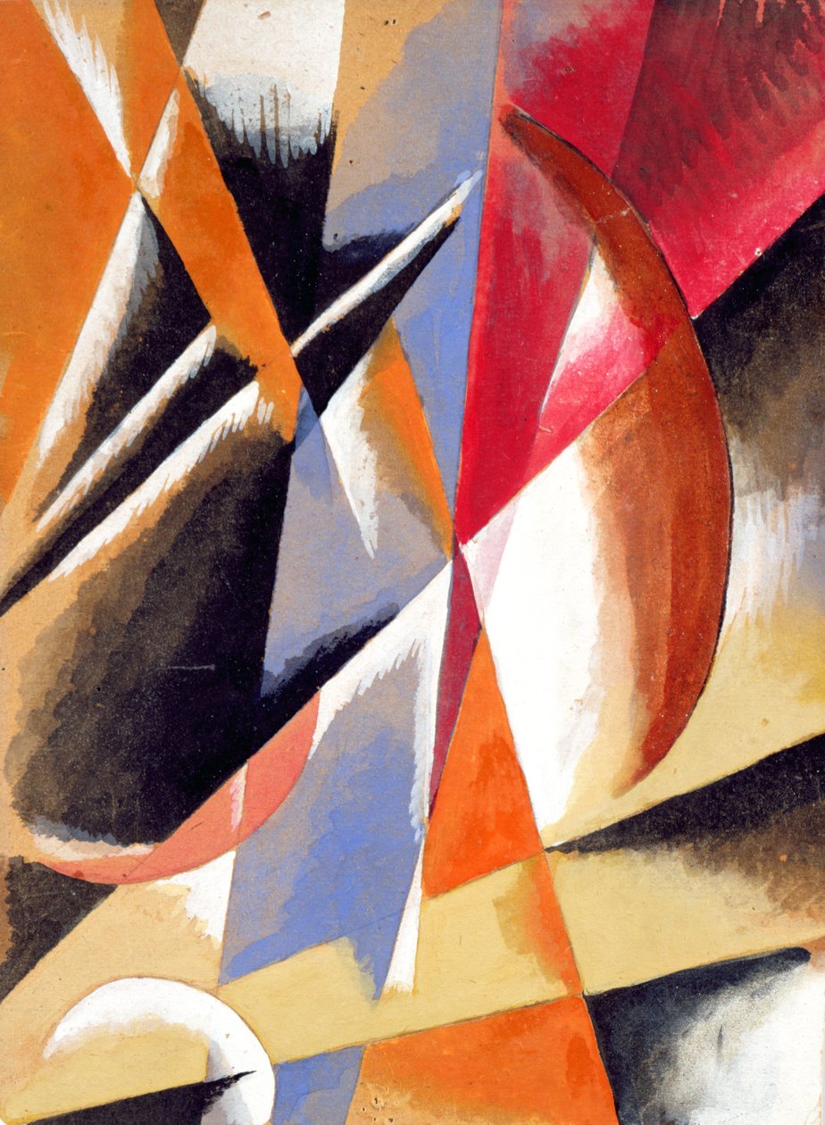 Kompozíció, 1920 körül (gouache, wc és ceruza színes papíron) alkotó: Lyubov Sergeevna Popova