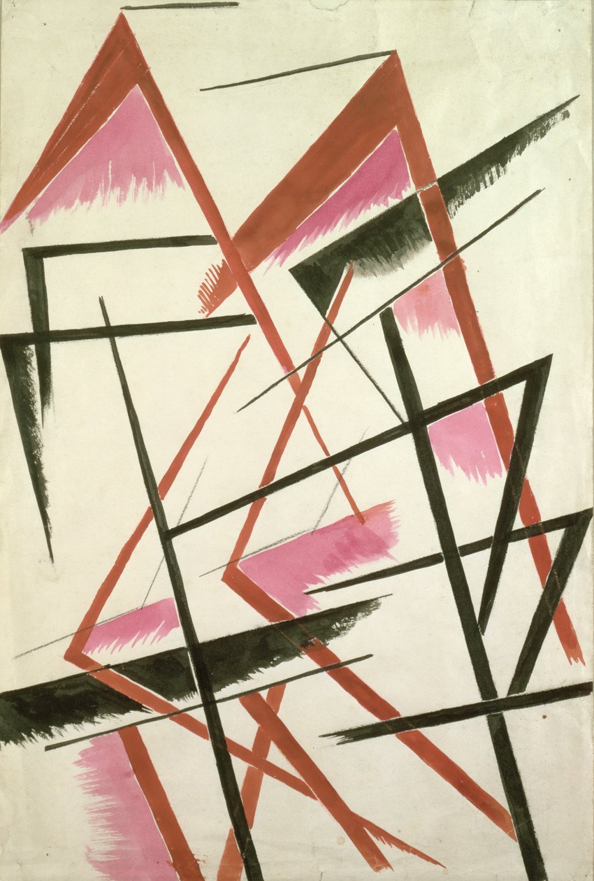 Lineáris konstrukció, 1921 körül alkotó: Lyubov Sergeevna Popova