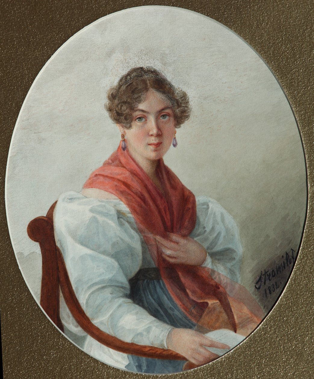 N. A. Vasziljeva portréja, 1835 alkotó: Lyubov Stepanovna Borozdna Stromilova