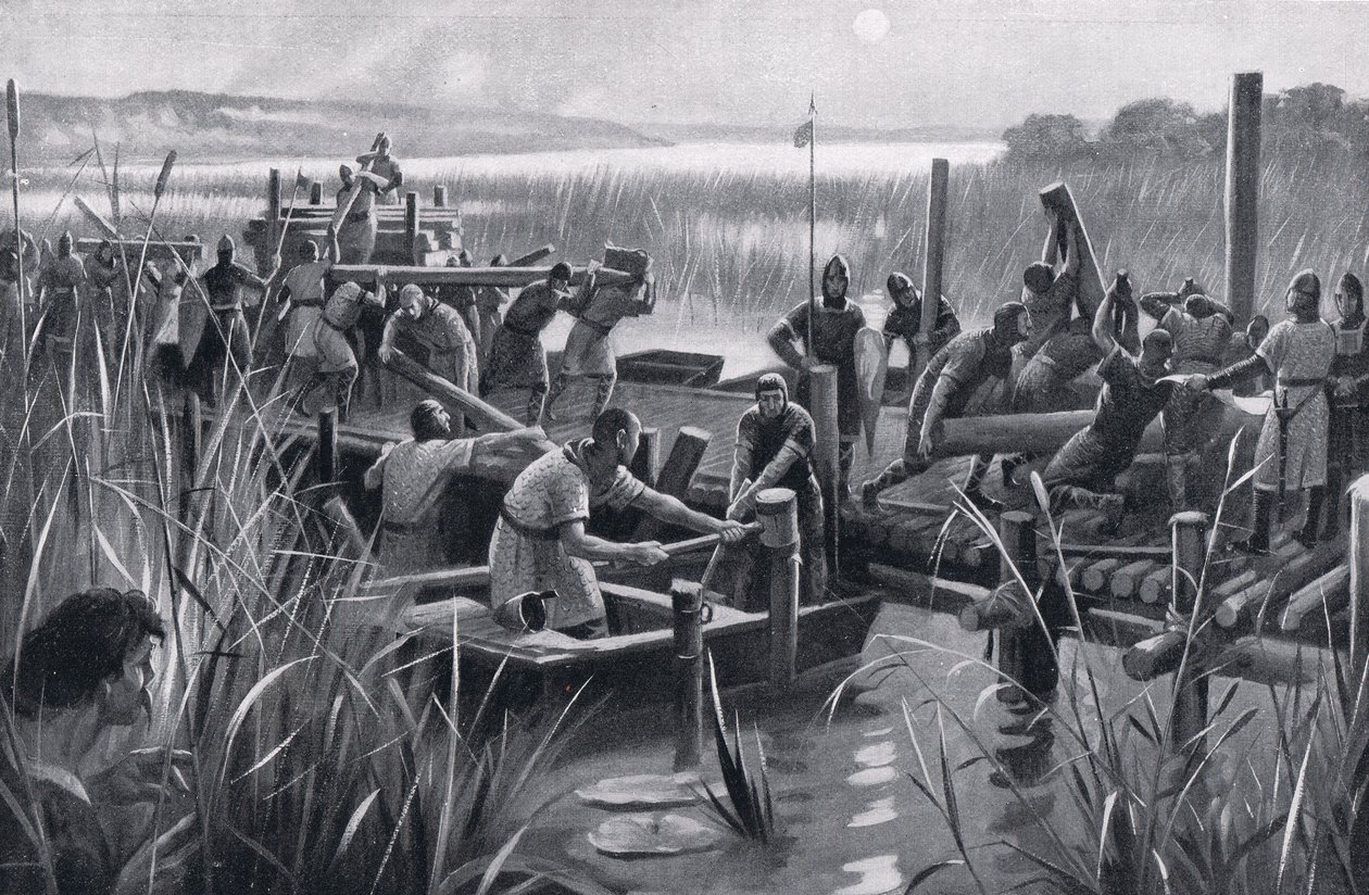 A Vilmos gát építése Elyben, 1920-as évek alkotó: M. Mackinlay
