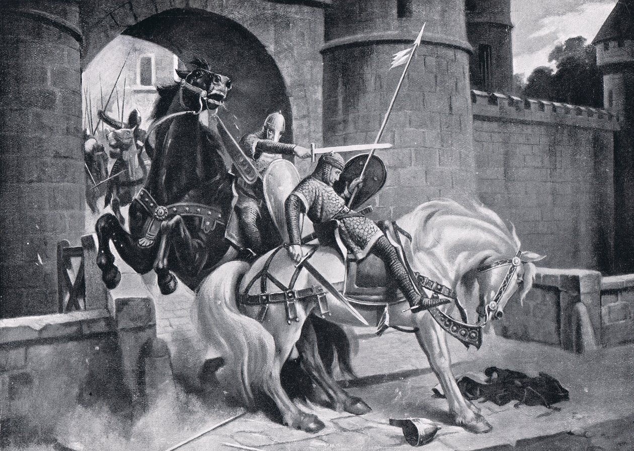 Vilmos és Robert harca a Gerberoy AD1079-ben, 1920-as években alkotó: M. Mackinlay