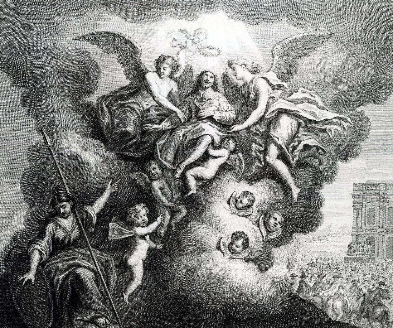 I. Károly (1600-49) apoteózisa, amelyet B.Baren vésett alkotó: M Vanderbank