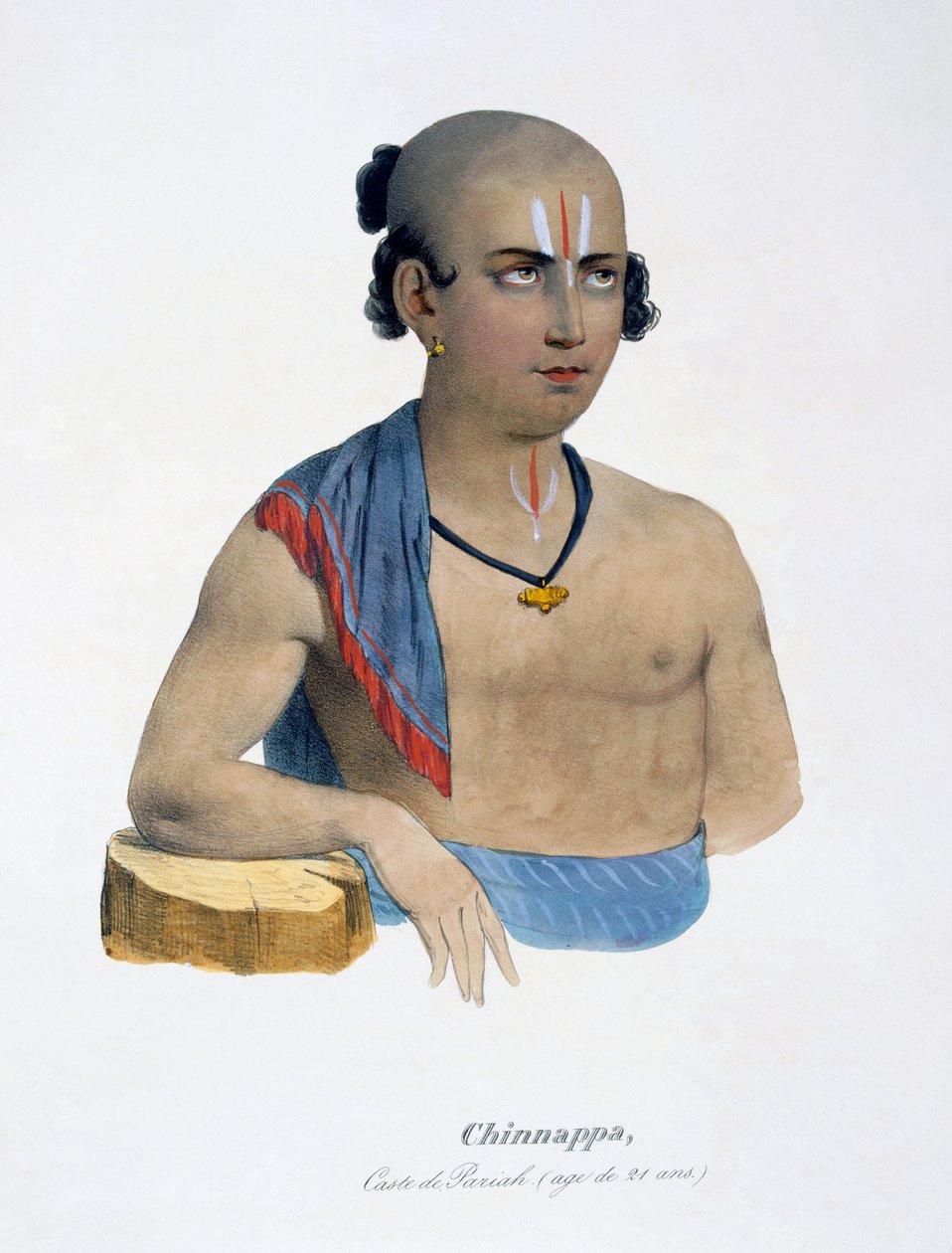 Chinnappa a Paraiyar kasztból, 21 éves, 1827-35 alkotó: M.E. Burnouf
