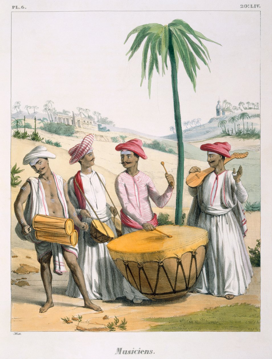 Zenészek nagy vízforralóval, 1827-35 alkotó: M.E. Burnouf