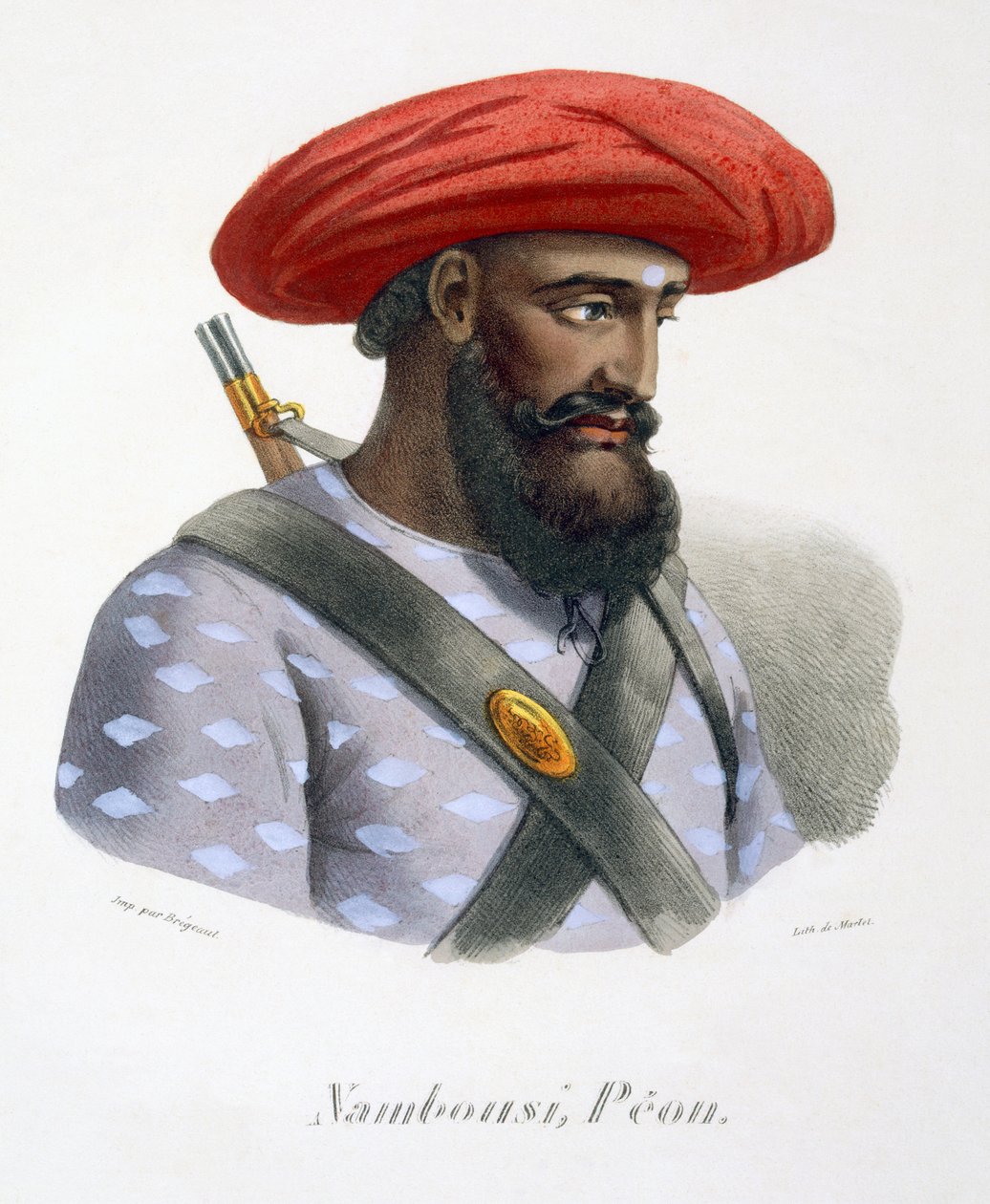 Nambousi gyalogos katona, 1827-35 alkotó: M.E. Burnouf