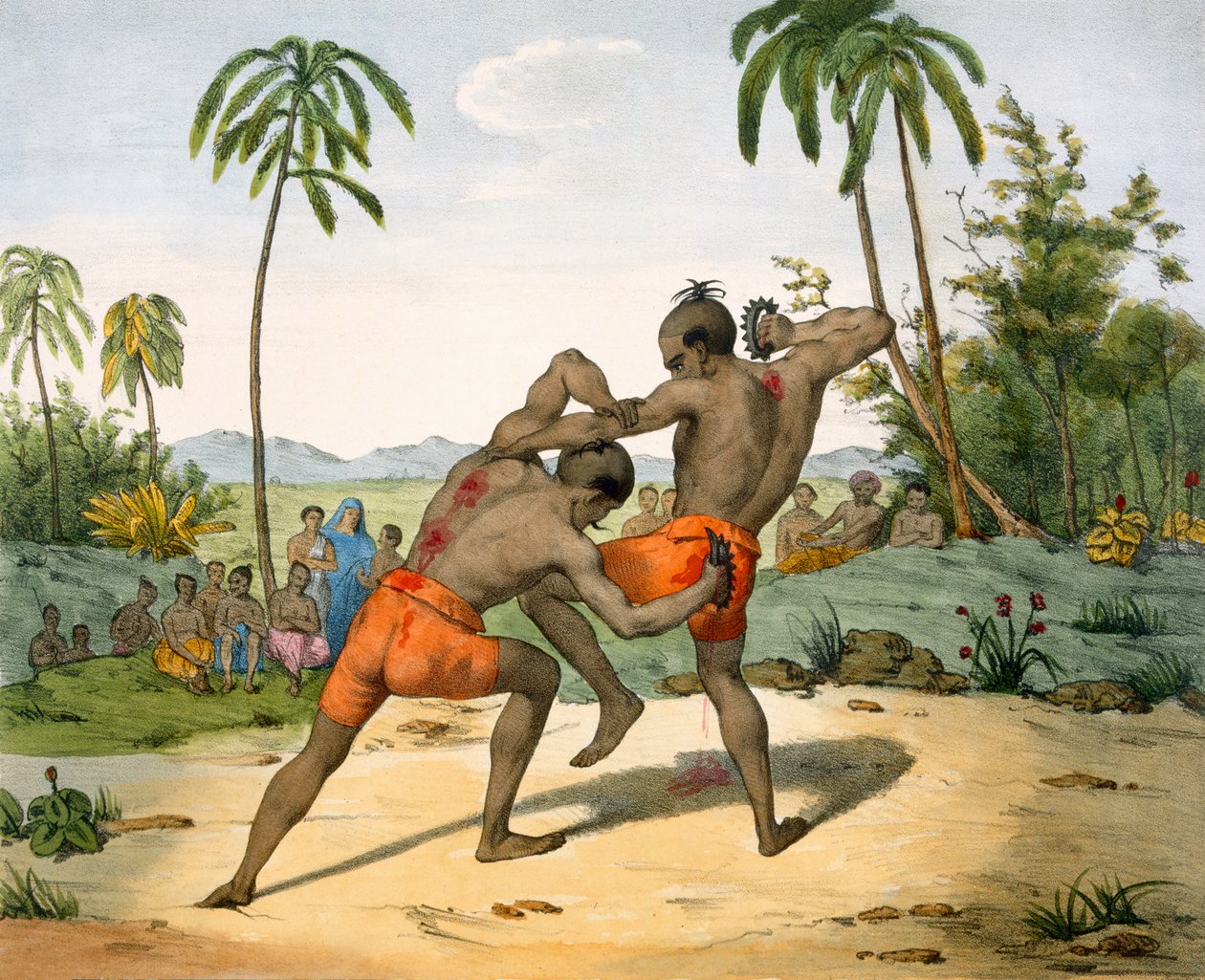 Birkózók fegyverrel, 1827-35 alkotó: M.E. Burnouf