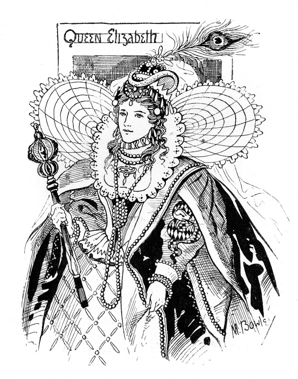 I. Erzsébet királynő 1533-1603, 1897. alkotó: M. Bowley