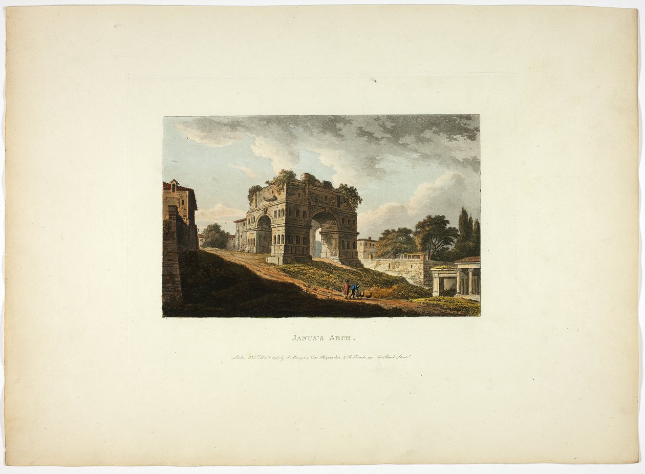 Janus boltíve, húszas tábla Róma romjairól alkotó: M. Dubourg