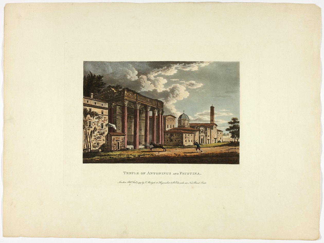 Antoninus és Faustina temploma, harminchatodik tábla Róma romjaiból alkotó: M. Dubourg