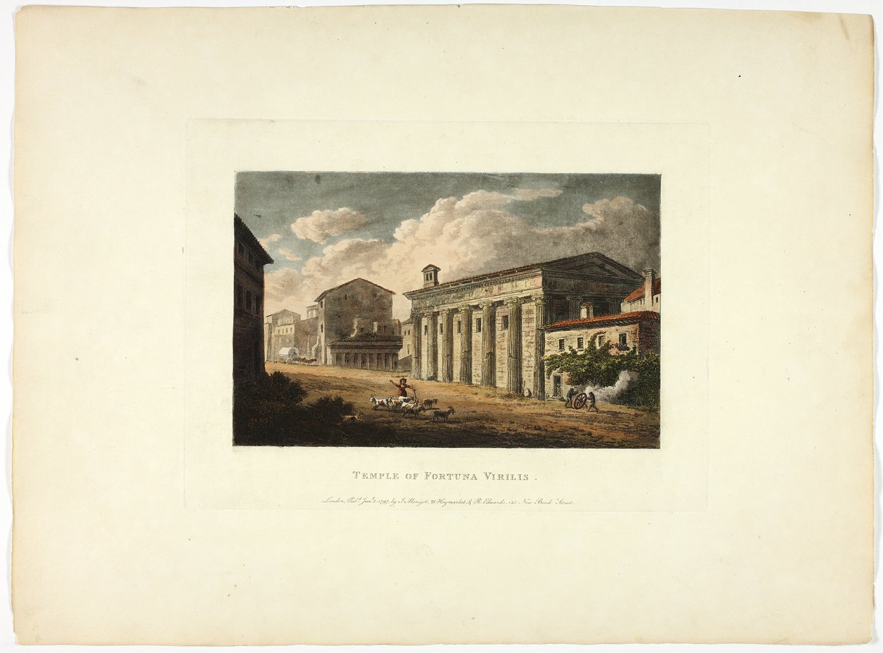 Fortuna Virilis temploma, harmincnegyedik tábla Róma romjairól alkotó: M. Dubourg