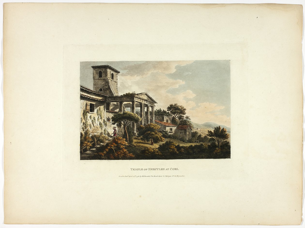 Herkules temploma Cori-ban, harminckettedik tábla Róma romjairól alkotó: M. Dubourg