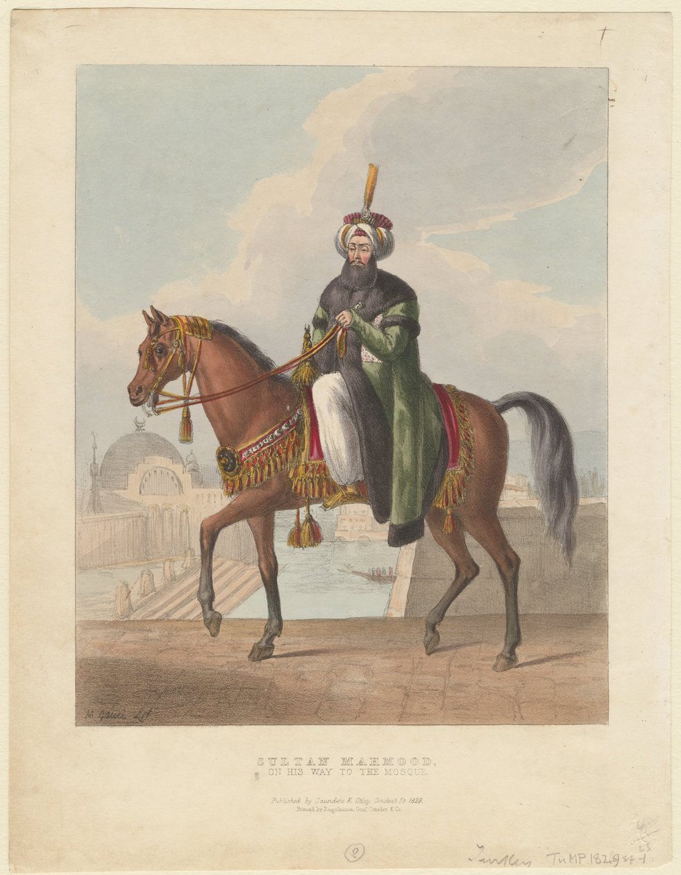 II. Mahmud 1785-1839, az Oszmán Birodalom szultánjának portréja, 1829 alkotó: M. Gauci