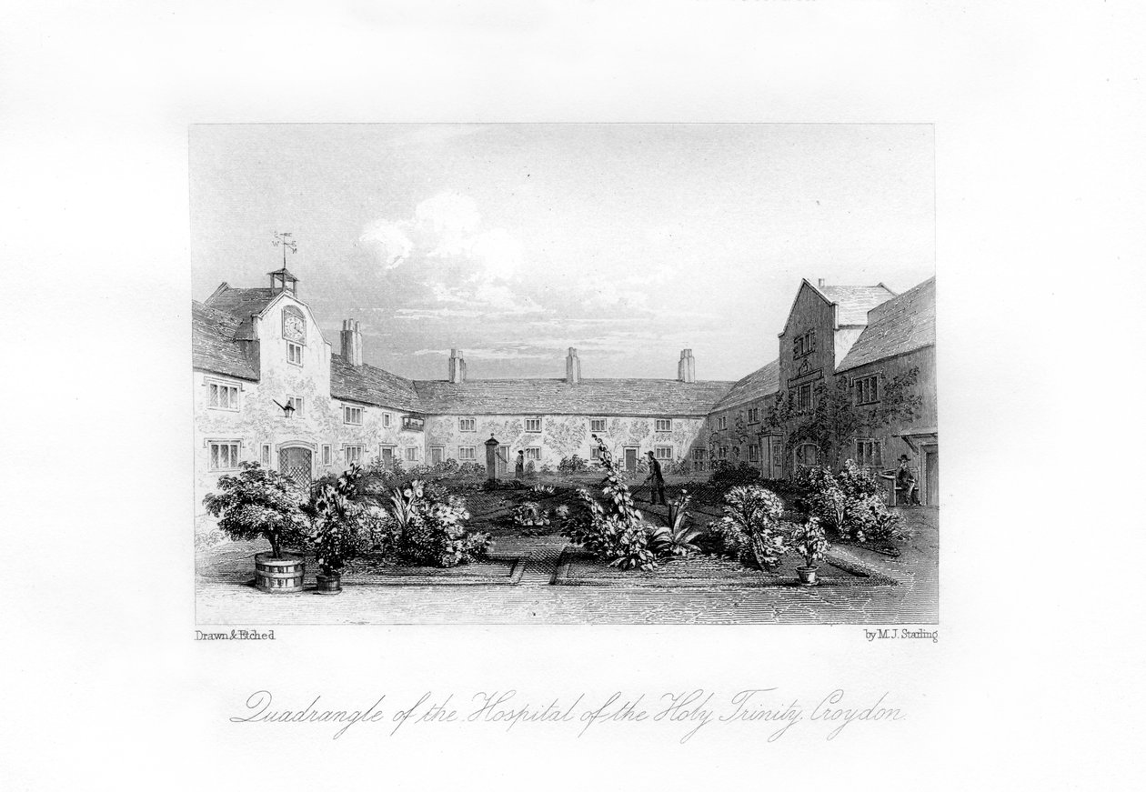 A Szentháromság Kórháza, Croydon, 1840. alkotó: M. J. Starling