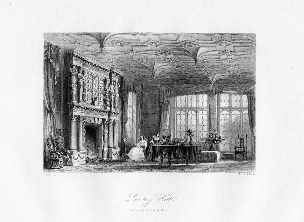 Szalon, Loseley Hall, Guildford, 19. század. alkotó: M. J. Starling