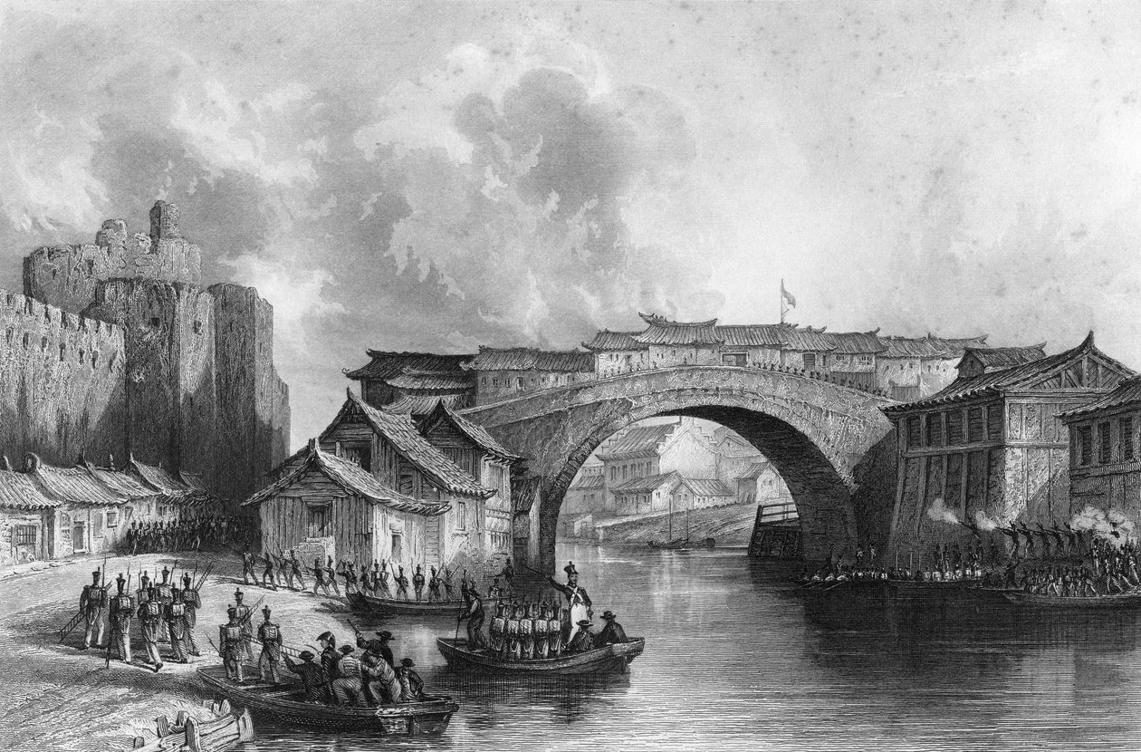 Ching-keang-foo Zhenjiang nyugati kapuja, Kína, 1842. július 21. c1857. alkotó: M. J. Starling