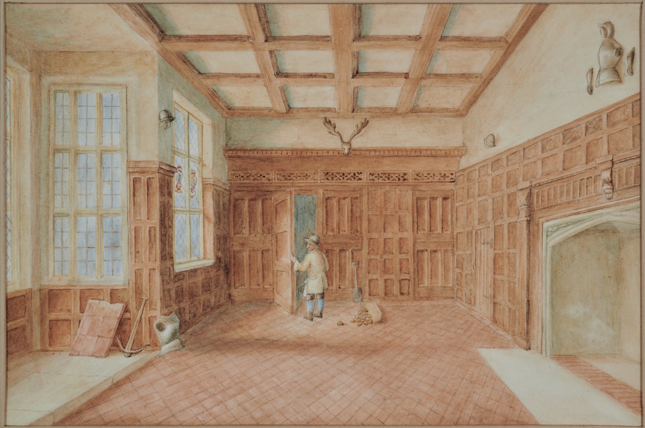 Chillington House Maidstone, kilátás a nagyteremre alkotó: M. J. Tomalin