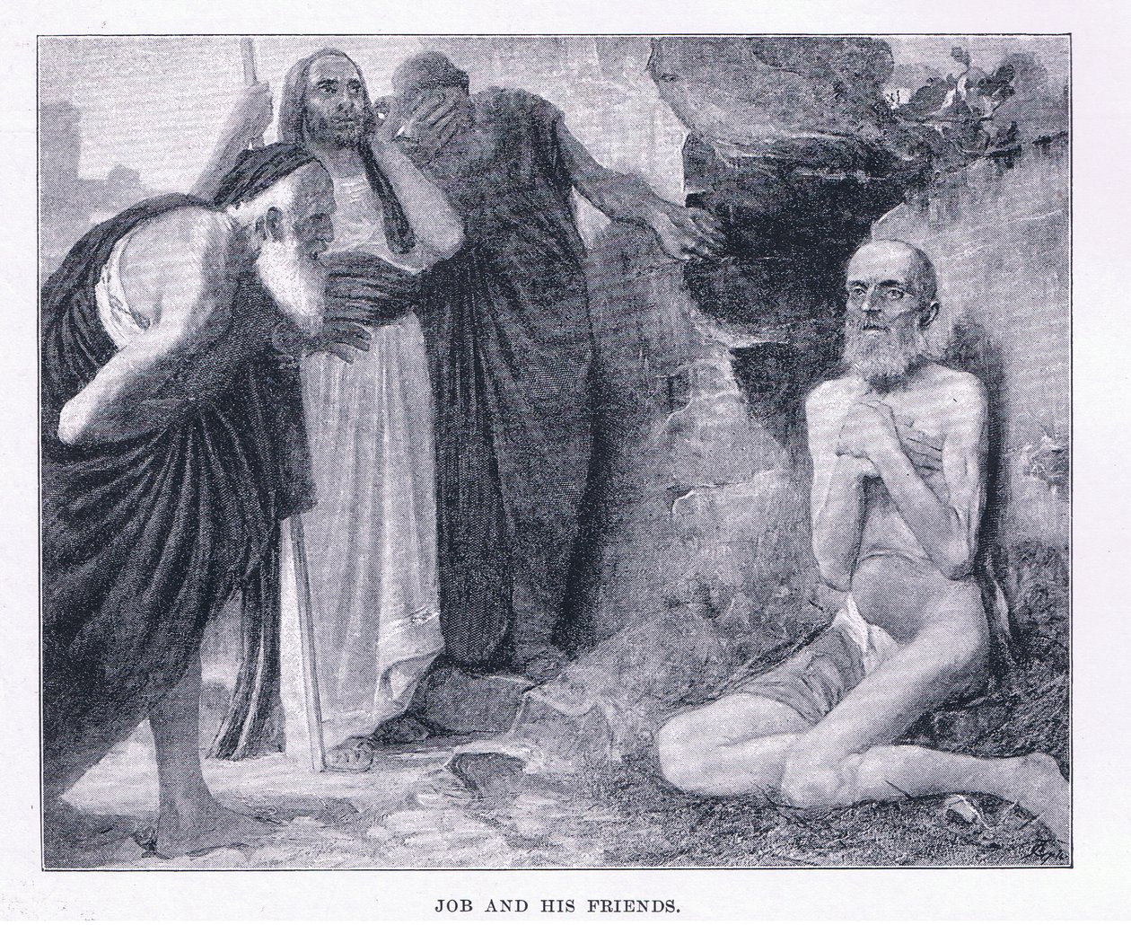 Job és barátai a The Magazine of Art 1893-ból, Cassell and Company alkotó: M. Lavergne