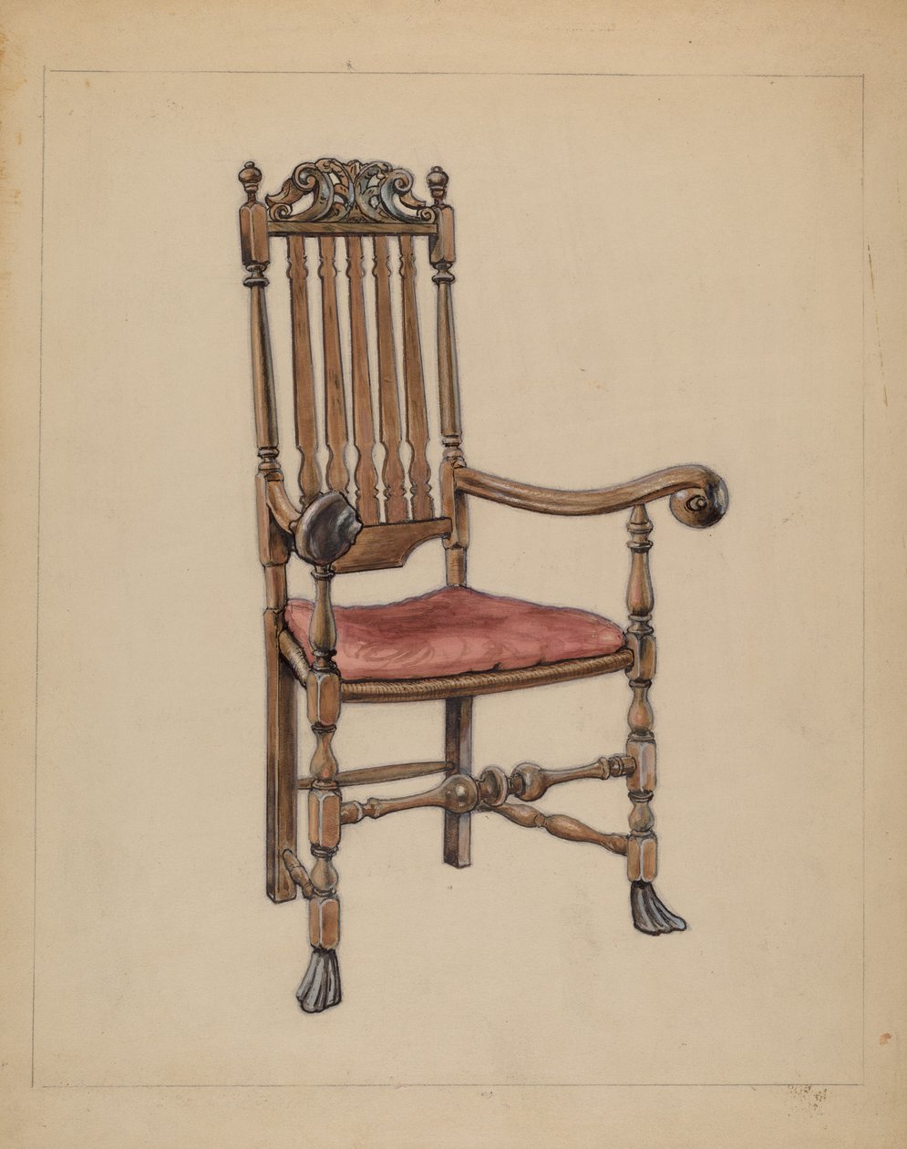 Korlátos támlás fotel alkotó: M. Rosenshield von Paulin